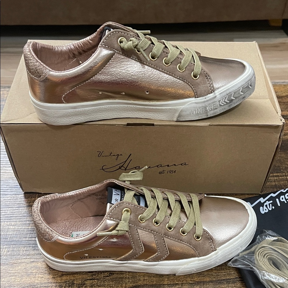 Vintage Havana Babe Metallic Rose Gold Sneakers